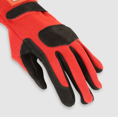 RaceQuip SFI 3.3/5 Red / Black Short Gauntlet Nomex Race Gloves - X-Large 355016RQP