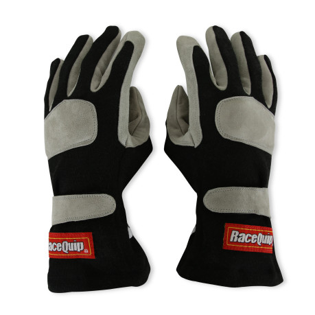 RaceQuip SFI 3.3/1 Black Nomex Race Gloves - X-Large 351006RQP