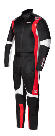 Simpson Racing Supercoil Racing Suit Black - Small - Black/Red/White SC02101