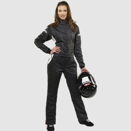 Simpson Racing Vixen II Women's Racing Suit - Large - Black/White V202301