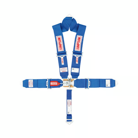 Simpson Racing STD. Latch & Link 5pt. Harness - 55" BOLT IN-ROLL BAR V TYPE - Blue 29065BL