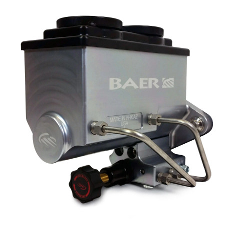 Baer Brakes ReMaster 2-Bolt GM/Ford Master Cylinder Kit - 7/8" Bore, Left Ports Gray Master Cylinder, Prop Valve and Pre-Bent Hardlines with 3/8 in. Inverted Flare Fittings. 6805246