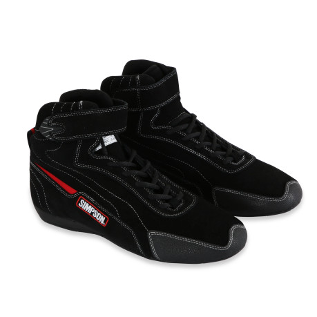 Simpson Racing Youth Turbine High Top Shoe Black Y2 - Black - Sold as a Pair TU0200BK