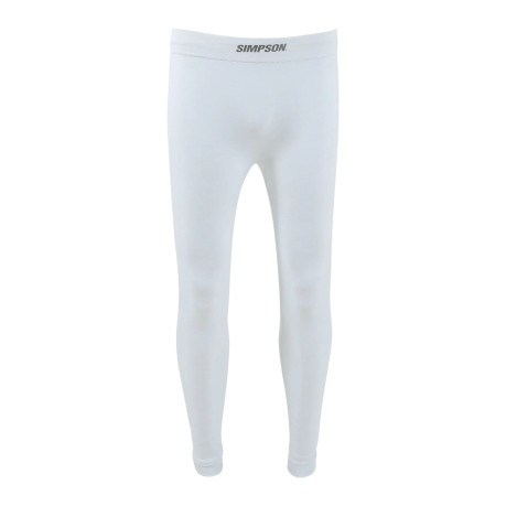 Simpson Racing Pro-Fit Base Layers - Bottom - Medium / Large - White 20194MLW