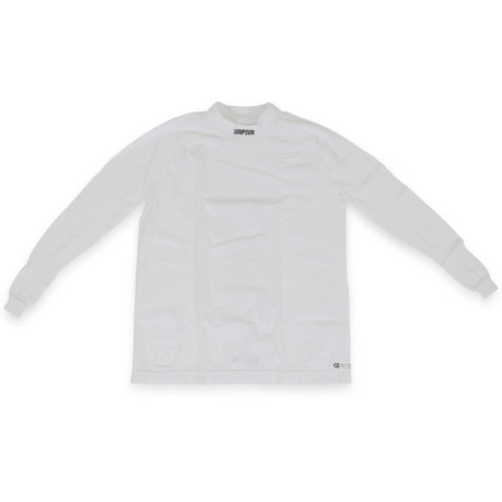 Simpson Racing Pro-Fit Base Layers - Long Sleeve Top - X-Small / Small - White 20193XSSW
