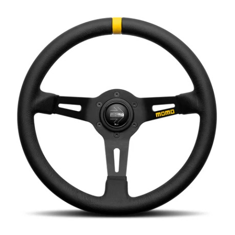 MOMO Drifting 350 Diam 90 Dish Red Microfiber Anthracite Spokes Yellow Inserts momR1911/35MR