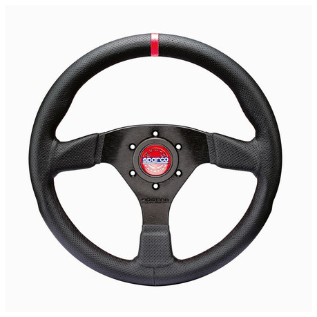 Sparco Steering Wheel R383 Champion Black Leather / Black Stitching spa015R383PLUNNR