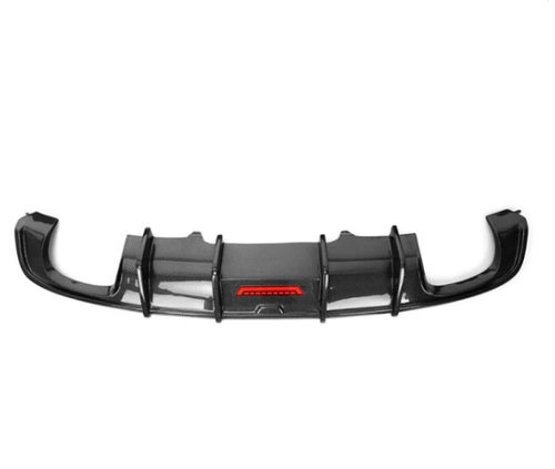 German Car Accessories 2017-2020 Audi A4/S4 Carbon Fiber Aggressive KB Style Diffuser with LED Brake Light B9 A4/S4