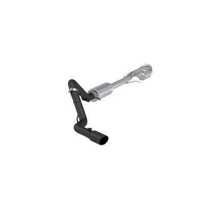 MBRP 19-24 GM 1500 Silverado/Sierra 2.7L Blk-Coated Alum. Steel 3in Cat-Back Single Side 4in Blk Tip mbrpS5019BLK