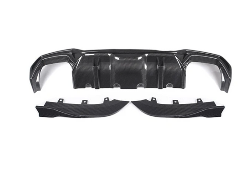 German Car Accessories 2021+ BMW 4-Series Carbon Fiber S Style 3 Piece Rear Diffuser G22/G23