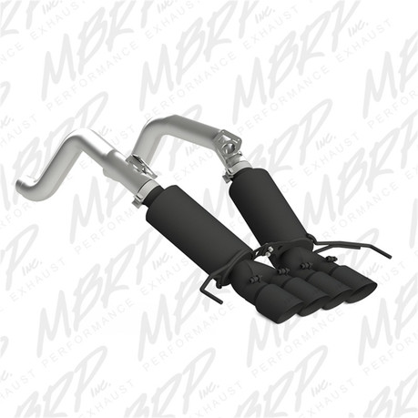MBRP 14-19 Chevy Corvette V8 6.2L 3in Black Dual Cat Back w/ 4in Quad Dual Wall Tips  mbrpS7030BLK