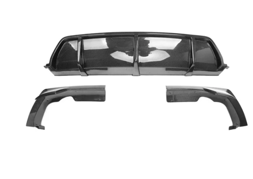 German Car Accessories 2019-2023 BMW X6 3 Piece Carbon Fiber Rear Diffuser with Splitters G06