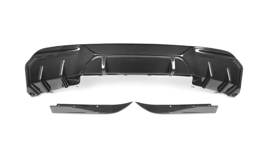 German Car Accessories 2022+ BMW i4 Carbon Fiber X Style 3 Piece Rear Diffuser G26
