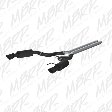 MBRP 15 Ford Mustang GT 5.0 Convertible Black 3in Cat Back Dual Split Rear Exit (Street Version) mbrpS7239BLK