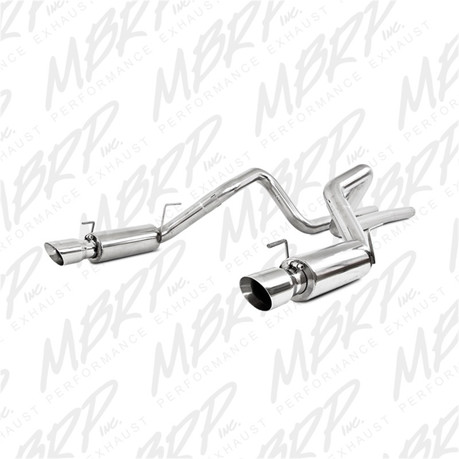 MBRP 05-09 Ford Shelby GT500 / GT Dual Split Rear Race Version, T409 4in Tips Exhaust System mbrpS7270409