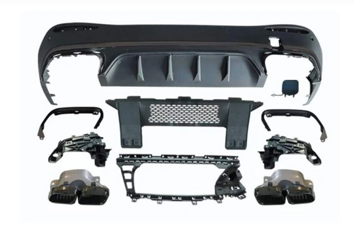 German Car Accessories 2023+ Mercedes-Benz GLC-Class Gloss Black GLC63 AMG Style Rear Diffuser with Quad Tips | X254