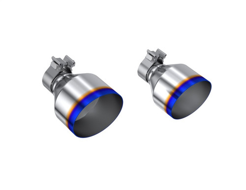 MBRP T304 SS Burnt End Tip 2.125inID, 5inOD Out, 7.25in Length, Pair 17-25 BRZ / GR86 mbrpT5202BE