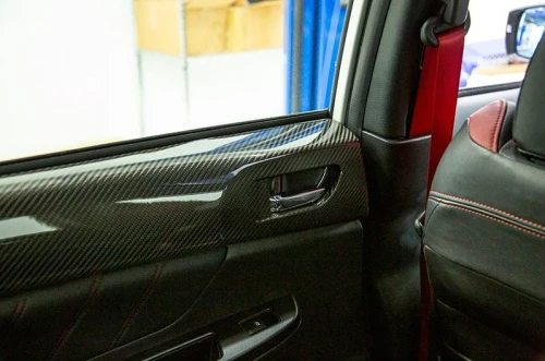 OLM LE Dry Carbon Fiber Rear Door Trim Upper Panels - 2015-2021 Subaru WRX / STI  OLMA.70110.1