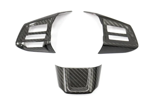 OLM Carbon Fiber Steering Wheel Covers - 2015 Subaru WRX / 2015 STI (MT) OLMSTR-WRX15-B-DCF