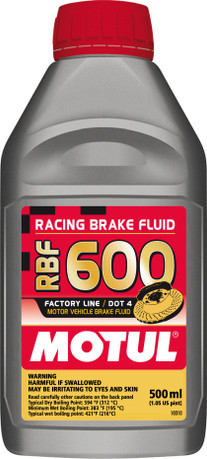 Motul 1/2L Brake Fluid RBF 600 - Racing DOT 4 (Comes in Case of 12 Units) Motul 1/2L Brake Fluid RBF 600 - Racing DOT 4 (Comes in Case of 12 Units)