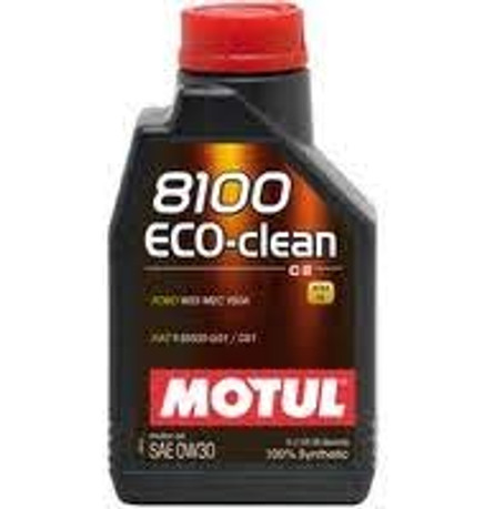 Motul 1L Synthetic Engine Oil 8100 Eco-Clean 0W30 12X1L - Acea C2/API SM/ST.JLR 03.5007 - 1L (Comes in Case of 12 Units)