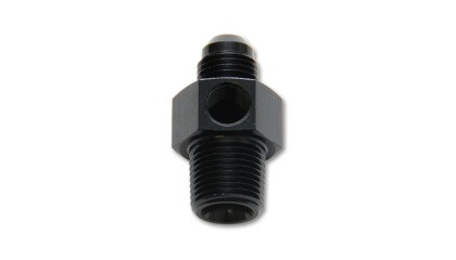 Vibrant -6AN Male to 3/8in NPT Male Union Adapter Fitting w/ 1/8in NPT Port vib16496