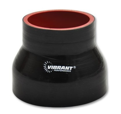 Vibrant 4 Ply Reducer Couper 3in ID x 3.75in ID x 3in Long - Black vib19737