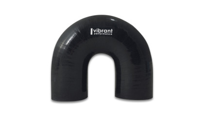 Vibrant 4 Ply Reinforced Silicone Elbow Connector - 1.25in ID x 5.50in Leg 180 Deg Elbow (Black) vib19656