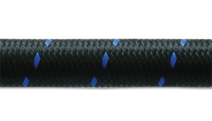 Vibrant -4 AN Two-Tone Black/Blue Nylon Braided Flex Hose (5 foot roll) vib11984B
