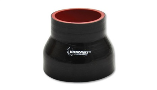Vibrant 4 Ply Reinforced Silicone Transition Connector - 4in I.D. x 4.5in I.D. x 3in long (BLACK) vib2837 Vibrant 4 Ply Reinforced Silicone Transition Connector - 4in I.D. x 4.5in I.D. x 3in long (BLACK) vib2837