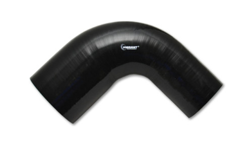 Vibrant 2in ID x 2.25in ID x 4in Long Gloss Black Silicone 90 Degree Transition Elbow vib19789 Vibrant 2in ID x 2.25in ID x 4in Long Gloss Black Silicone 90 Degree Transition Elbow vib19789