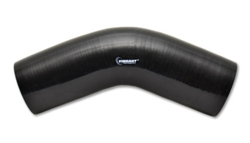 Vibrant 4 Ply Reinforced Silicone Elbow Connector - 2.25in I.D. - 45 deg. Elbow (BLACK) vib2751 Vibrant 4 Ply Reinforced Silicone Elbow Connector - 2.25in I.D. - 45 deg. Elbow (BLACK) vib2751