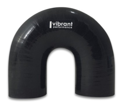 Vibrant 4 Ply Reinforced Silicone Elbow Connector - 1.75in ID x 5.50in Leg 180 Deg Elbow (BLACK) vib19660