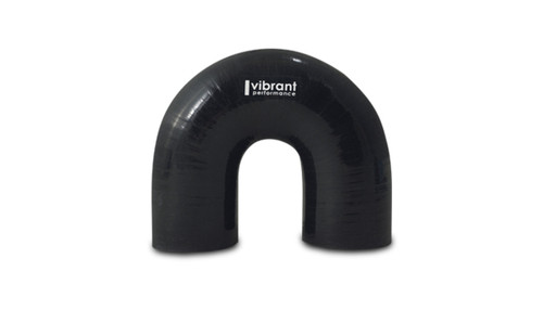 Vibrant 4 Ply Reinforced Silicone Elbow Connector - 2in ID x 5.50in Leg 180 Deg Elbow (BLACK) vib19662