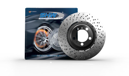 SHW 03-08 Lamborghini Gallardo 5.0L Left Rear Cross-Drilled Lightweight Brake Rotor shwLRL47413