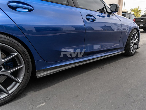 RW Carbon BMW G20 3-Series K Style Carbon Fiber Side Skirt Extensions - bmwg2008