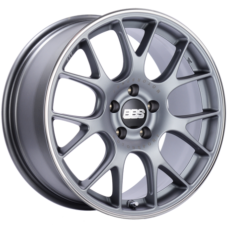 BBS CH-R 18x8.5 5x112 ET38 Satin Titanium Polished Rim Protector Wheel -82mm PFS/Clip Required bbsCH146TIPO