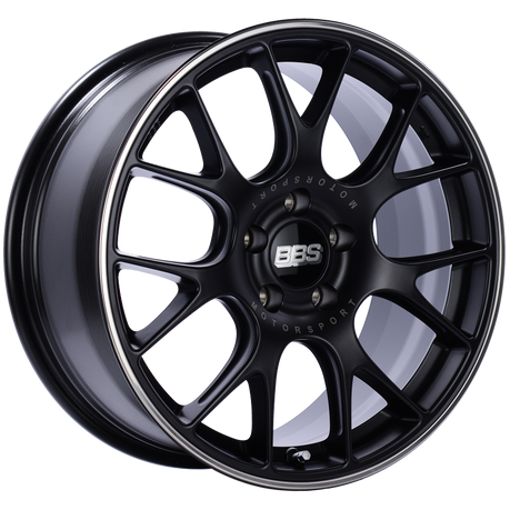 BBS CH-R 18x9 5x120 ET44 Satin Black Polished Rim Protector Wheel -82mm PFS/Clip Required bbsCH133BPO