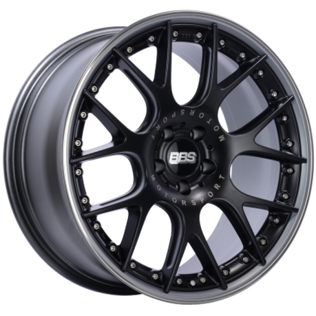 BBS CH-RII 20x9.5 5x120 ET40 Satin Black Center Platinum Lip SS Rim Prot Wheel -82mm PFS/Clip Req bbsCH655BPPO