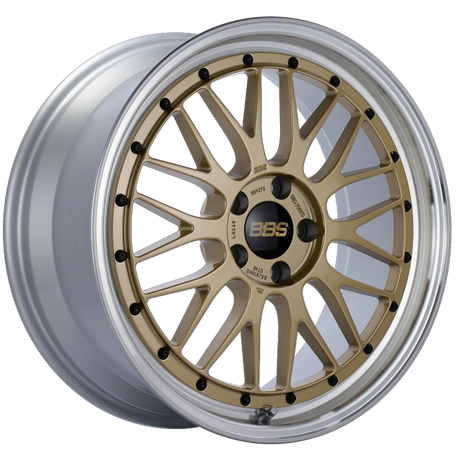 BBS LM 19x8.5 5x112 ET48 Gold Center Diamond Cut Lip Wheel -82mm PFS/Clip Required bbsLM249GPK