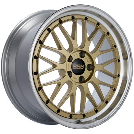 BBS LM 19x9 5x112 ET42 Gold Center Diamond Cut Lip Wheel -82mm PFS/Clip Required bbsLM250GPK