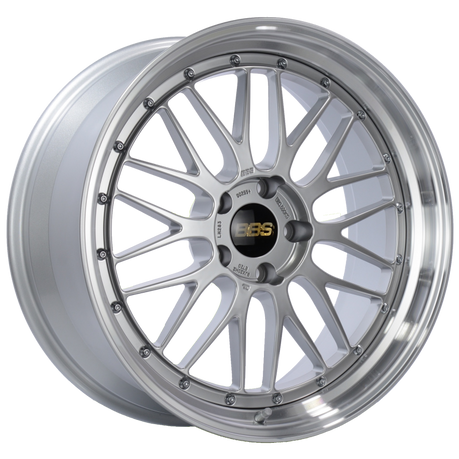 BBS LM 20x9 5x120 ET20 Diamond Silver Center Diamond Cut Lip Wheel -82mm PFS/Clip Required bbsLM283DSPK