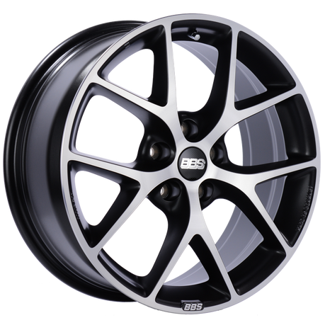 BBS SR 18x8 5x120 ET32 Satin Black Diamond Cut Face Wheel -82mm PFS/Clip Required bbsSR019VGPK
