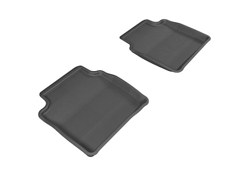 3D MAXpider 2008-2012 Chevrolet Malibu Kagu 2nd Row Floormats - Black aceL1CH04821509