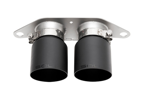 SOUL 14-19 Porsche 991.1 GT3 / GT3 RS Bolt-On Exhaust Tips - 4in Straight Cut Satin Black Tips solPOR.991GT3.SWT4B