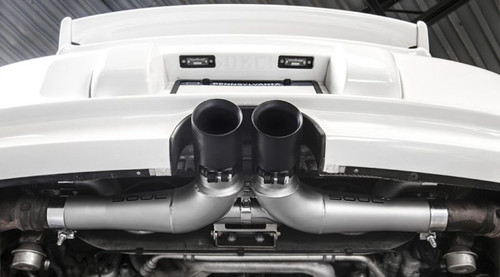 SOUL 06-11 Porsche 997 / 997.2 GT3 Center Muffler Bypass Exhaust - 3.5in Black Double Wall Tips solPOR.997GT3.CMB.BLK