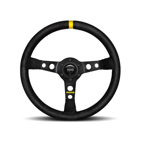 Momo MOD07 Steering Wheel 350 mm -  Black Suede/Black Spokes/1 Stripe momR1905/35S Momo MOD07 Steering Wheel 350 mm -  Black Suede/Black Spokes/1 Stripe momR1905/35S