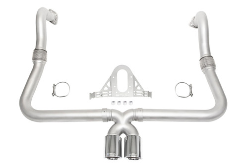 SOUL 17+ Porsche 718 Cayman / Boxster Valved Exhaust - Polished Chrome Double Wall Tips solPOR.718.VES.POTS