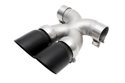 SOUL 17+ Porsche 718 Cayman / Boxster Bolt-On X-Pipe w/ Tips - Slash Cut Satin Black Tips solPOR.718.XT.SLTB