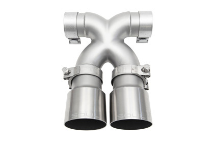 SOUL 17+ Porsche 718 Cayman / Boxster Bolt-On X-Pipe w/ Tips - Straight Cut Brushed Finish Tips solPOR.718.XT.SWTBR